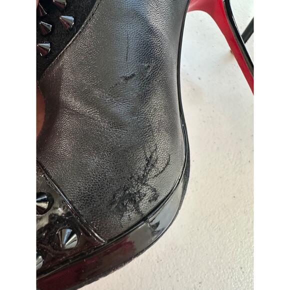 Christian Louboutin Womens Spike Wars Stiletto Booties Black Size 35 Leather - Picture 12 of 14